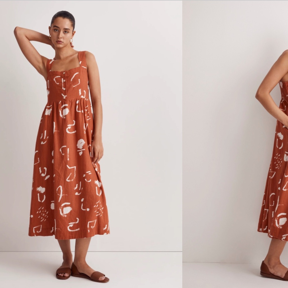 Madewell x Caroline Z Hurley Tank Midi Dress in Abstract Alpha
